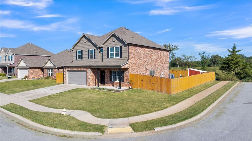 This stunning two-story home sits on a generous corner lot just two miles from charming downtown Siloam Springs. Inside, you’ll enjoy an inviting open layout designed for entertaining and everyday living. The upper level includes a versatile second living area, four spacious bedrooms, and two full baths. Outdoors, the fenced backyard offers a true retreat with an above-ground pool for summer fun, a handy shed for storage, and plenty of room for gatherings. Modern design, thoughtful updates, and a great location make this home a standout choice.