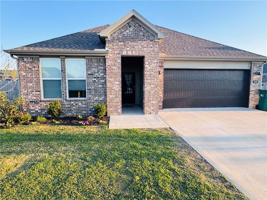 Check out this 4 bedroom home in Farmington all on one level! The Laredo plan is a favorite, and With 4 bedrooms, 3 bathrooms, and an office, this home has a ton to offer! With added smart home technology features allowing various lighting, garage, door lock, and thermostat controls, you will have easy access and added safety. The open kitchen and living room offer plenty of space to entertain, and the spacious foyer is an inviting touch. With luxury vinyl flooring throughout, full brick exterior, covered back patio, and upgrades throughout, this home is a must see! Make sure and take note of the amazing view of Mt. Kessler in the backyard!