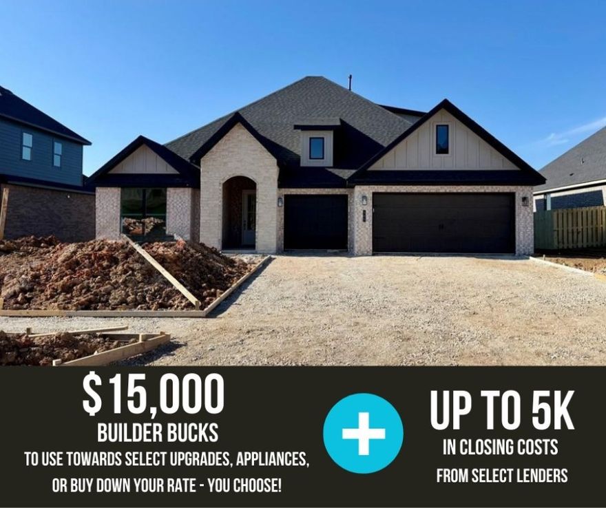Hillcrest in Cave Springs offers a rare blend of natural serenity and everyday convenience in NWA.  Introducing the 2600 Plan 5-bedroom, 3-bath home offers over 2,600 square feet of flexible, functional living space. Four bedrooms are located on the main level, including a private primary suite thoughtfully separated from the other rooms by the open-concept kitchen, dining, and living areas. The fifth bedroom is located upstairs with its own full bath. For a limited time, Builder Incentives: $15,000 Builder Bucks to use towards select upgrades, appliances, or buy down your rate – you choose! Plus up to 5K from select lenders. For a total of up to 20K with lender incentives! Fence, blinds, and gutters are all included.   Stop by every Sunday 1-4 PM to learn about all the standard features included.