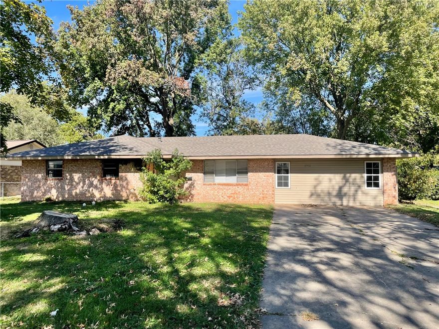 Wonderful brick home in Southwest Springdale! Conveniently located near Hwy 412W and just minutes from schools, shopping, and restaurants, this home offers space, comfort, and functionality. The inviting covered front stoop and glass storm door welcome you inside to two spacious living areas, providing plenty of room for entertaining or relaxing. The eat-in kitchen features granite countertops and ample cabinet space. The primary bedroom includes an ensuite bathroom with a beautifully tiled walk-in shower, while three additional bedrooms and a full bathroom offer plenty of space for guests. A separate utility room adds convenience and storage. Enjoy outdoor living on the covered back patio overlooking the fenced backyardāperfect for pets, play, or gatherings. With its great location and thoughtful layout, this home is ready for its next owner with new carpet and a new roof in Oct 2025!