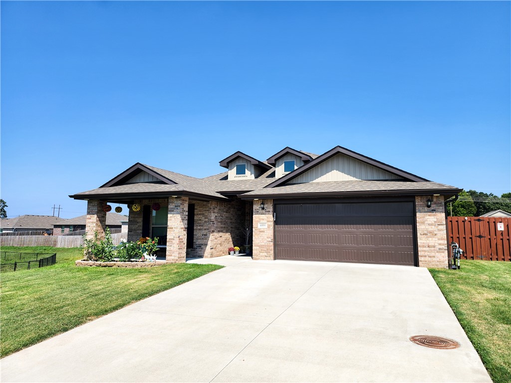 Discover comfort and convenience in this beautifully maintained home featuring four spacious bedrooms and a warm brick fireplace. The kitchen boasts granite counters and opens to a living area with durable wood-look tile for style and easy upkeep. Enjoy year-round comfort with a smart thermostat and peace of mind with a Ring doorbell. Step outside to a covered back porch overlooking a treated privacy fence, in-ground irrigation system, and buried gutter downspouts. A versatile 8x14 Tuff Shed offers extra storage or workspace. Perfectly blending charm and function, this home is ready for you to move in and make it your own!