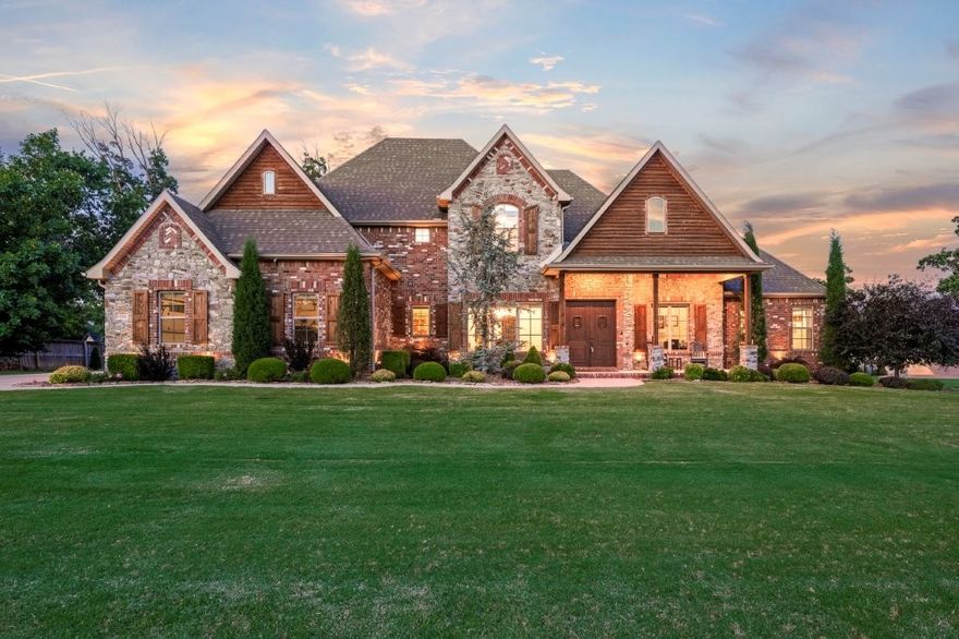 Custom finished executive home in Versailles Subdivision. This one-owner home sits on a one-acre lot.  Professional landscaping surrounds the private pool and patio. 3910 sqft, 4 bed 3.5 bath with office, media room and bonus room. Three car side entrance garage, with tornado shelter. Extensive upgrades include hickory hardwood floors, 22KW generator, full security system, lighting and appliance packages. Complete list of upgrades attached. Hot tub does not convey.