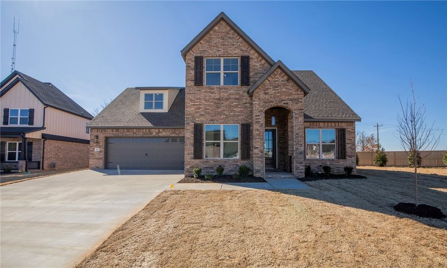 $10,000 credit towards closing costs and/or rate buydown! New Construction in SW Bentonville! The Mansfield Plan. Home features 4 bedrooms, 3.5 baths, study, formal dining and bonus room. Primary Bedroom on lower level and 3 bedroom plus bonus upstairs. Walking distance to Central Park Elementary School. Quality modern finishes. Upgraded amenities include 10' ceilings on 1st floor, 2-50 gallon water heaters w/ circulation pump, 6' soaker tub, cedar beams, ceiling high kitchen cabinets, covered outdoor patio with fireplace, central vac, & more. Great open plan - spacious kitchen with center island, double ovens, hooded vent, & custom cabinets. Living room and patio wired for sound. Welcome home to Clarendon Heights!