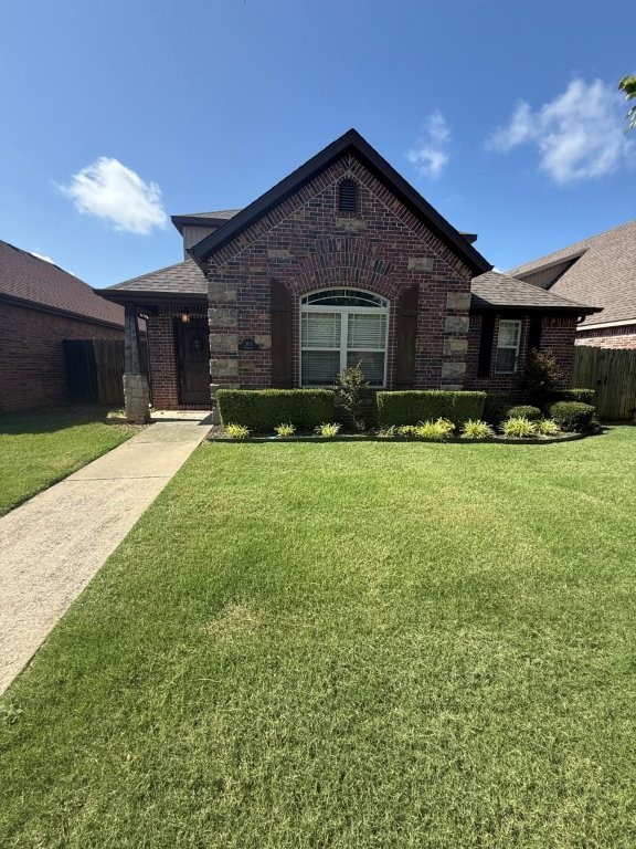 Fabulous floor plan w/ 3 beds on main level. Second level includes bedroom & bonus room! Great storage under stairs. New carpet upstairs! Fenced backyard. POA provides lawncare & landscaping. Community pool! Excellent location in Bentonville near schools, shopping, and restaurants.