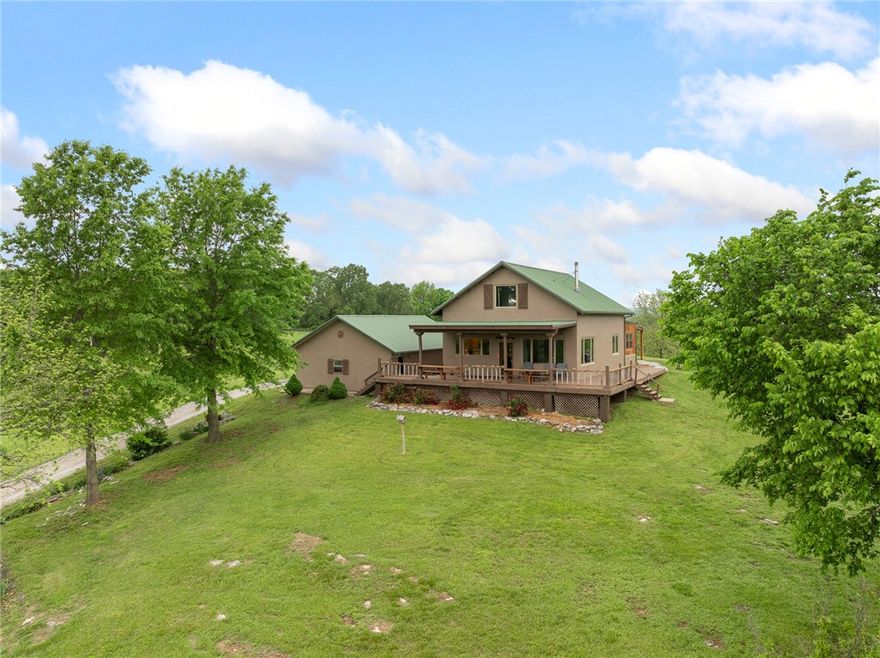 Sitting amongst the grandeur of the Ozark mountains is this hidden gem of a ranch 2 miles from Gilbert Arkansas. Whether you are homesteader, an investor or just a family looking for that adventurous family retreat, this place hits the nail on the head. Sitting on top of the highest ground with a panoramic view for miles is the main 3 bed 2 bath energy efficient home with 3 car garage. There is a well established Airbnb/Vrbo 2 bed 1 and half bath A frame nightly rental cabin also on the ranch. This 74 acre ranch is fenced off into 8 paddocks with two ponds and access to well water in every pasture. For those looking to sustain a family with healthy homegrown food there is an established half acre garden and orchard along with enclosures for livestock and large chicken coops. There are cattle corrals and a squeeze. Two barns, one 30x48 hay barn, a 30x34 shop barn with water and electricity and so much more. Quick 2 minute drive to the Buffalo National River for floating or hiking and horseback riding trails.