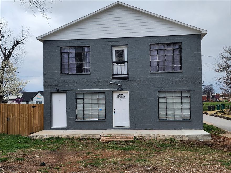 Location, location, location! Recently remodeled ground floor apartment walkable to downtown Rogers, The Railyard, Frank Tillery Elementary, Arkansas Arts Academy, Rogers Historical Museum, and many restaurants. Greenway access and parking at street. Two bedroom, one bath ground floor apartment with new LVP flooring and fresh paint throughout. Kitchen includes stainless steel glass top electric range, dishwasher, and stainless refrigerator. Bathroom refreshed with new vanity & tub. Stackable washer and dryer. Small privacy fenced yard. Won't last long!