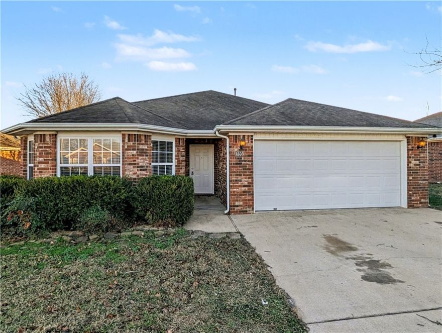 Welcome To Your Next Home! Nice Full Brick 3 Bedroom With Back Patio And Fully Fenced Yard. Open Living Area w/ Fireplace. Lots Of Kitchen Storage; Fridge Included. Spacious Primary Suite. Split Floorplan. Bentonville Schools. Great Location, Convenient To Everything. Background And Credit Check Required. No Pets.