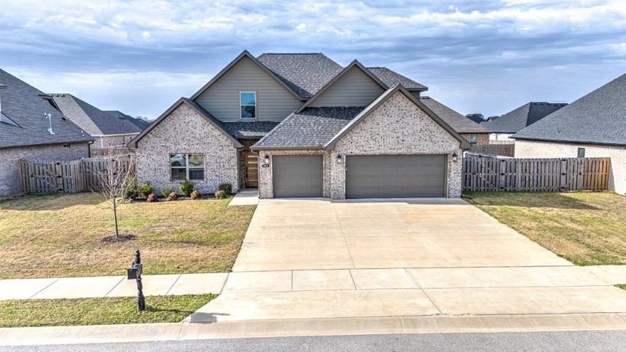 Location, location, location. Still the most important thing in Real Estate. This is a beautiful home in the wonderful Southpoint Subdivision in Tontitown. 4 Bedrooms, 3 full baths with dream large kitchen including spacious island, gas cooktop, cabinets galore and large pantry. Master Bedroom and bath with incredible closet offers a true retreat. Second bedroom on main level has access to the full bath, great for guests or use as a nursery or office. Upstairs there are 2 additional good-sized bedrooms with a full bath. 3 car garage and fenced backyard as well. With quick access to 412 and I-49 and a welcoming neighborhood offering a community pool and park, this home blends comfort, convenience, and NWA lifestyle.