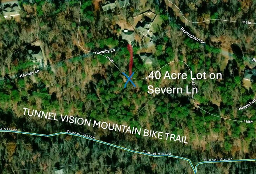 Trail lot! Backs to Tunnel Vision Trail. Cul de sac lot .40 acre is a large lot for Bella Vista!  Very gentle slope, easy to build on!  Enjoy all Bella Vista has to offer:Mountain Biking, Lakes, Golf, Tennis, pools! Close to Wal-Mart Supercenter, Hwy 71.