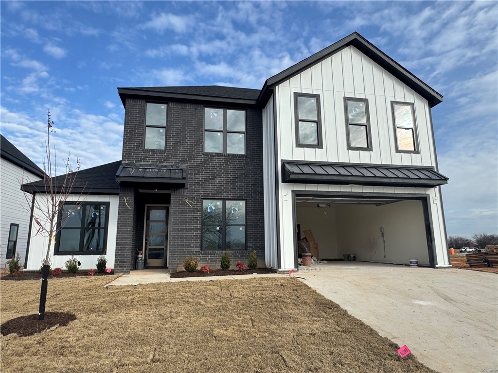 This is a stunning home in the new Meadow Brook Subdivision! Home boasts 4 bedrooms, 3 full bathrooms, office, and two car garage. Open living/kitchen area makes hosting a dream with tall ceilings, fireplace, open kitchen that is equipped with a built-in microwave and oven, gas cooktop, and large pantry and dry bar area. Primary bedroom ha a soaking tub, separate vanities with plenty of storage, walk-in shower and big closet with lots of built-ins. Downstairs has bedroom 2 and a full bathroom. You will find bedrooms 3 and 4 upstairs with a full bathroom with a large vanity with 2 sinks and a walk-in shower. Large