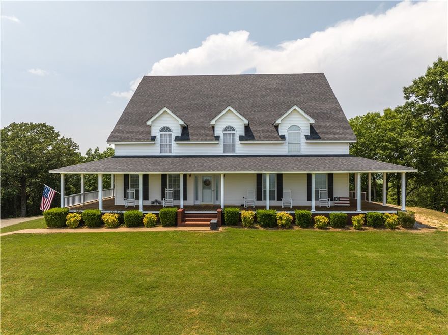 The opportunities are endless with this 35+/- acre Estate! Enjoy 360 degree views from your oversized wrap-around porch of the Ozark Mountains, Arkansas River, & Ozark River Bridge. Less than an hour drive to Northwest Arkansas & Fort Smith. Home boasts 3 levels w/ 6 spacious bedrooms, 4 bathrooms, one half bath, & includes a finished basement with oversized garage & office. Updates made in 2022 include: Completely remodeled 3rd floor bath, LVP flooring in kitchen, upstairs bathrooms, upstairs landing, primary bath & basement bath. New carpet in 2 upstairs bedrooms, primary bedroom & basement. New roof in 2019. Every room in the house offers amazing views! Current gas royalty on home. So much potential with this home and property. Airbnb, retreat, upscale housing development, event venue or your own secluded personal paradise. Must provide proof of funds before showing will be confirmed. Agent related to seller. Property listed as commercial under MLS 1253454. Agent related to seller.