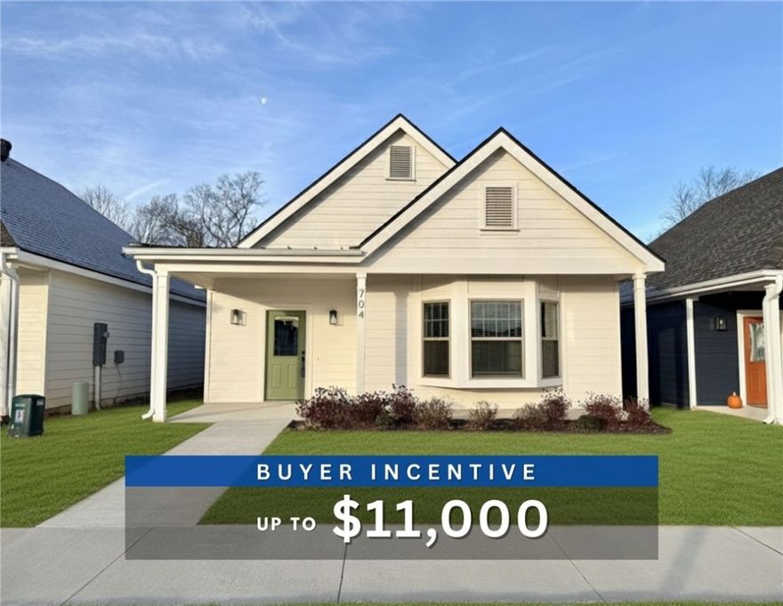 Unbeatable location near Crystal Bridges Museum, the Alice Walton School of Medicine, Downtown Bentonville & Walmart’s new campus. Enjoy a vibrant community with top-tier amenities, including a clubhouse, pool, pickleball court, dog park, yard maintenance & access to the countries top premier mountain biking trails. Hemingway floor plan boasts LVP flooring, crown molding, blinds, ample storage & quality throughout. The living room & dining area offer a seamless open floor plan, perfect for entertaining, with abundant natural light & smooth flow into the chef’s kitchen. Chef’s kitchen features 3cm granite countertops with overhang for seating, Frigidaire stainless steel appliances, refrigerator, a pantry, tons of storage & abundant natural light. Spacious primary suite includes a perfect ensuite bathroom with walk-in tile shower, double sinks, & large walk-in closet. Patio perfect for entertaining! Oversized garage with ample storage. Brand new carpet! Staged home at 915 Heights.