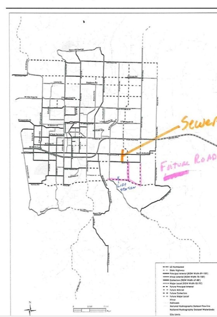 40 +/- Acres zoned R-2 with sewer Easement in place. Conceptual plat approved 135 lots