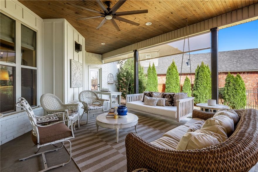 Located on a premier corner lot in the sought-after Chapel Hill subdivision, this custom-designed four-bedroom, four-bath home showcases timeless architecture and elevated living. Crafted with intention, the home features two fireplaces, stained concrete floors, and light-filled living spaces throughout. The main level offers a serene primary suite, a guest suite with ensuite bath, and a cozy study with custom built-ins and oversized 7-foot windows. A beautifully appointed kitchen with custom island and dining area opens to a spacious living room ideal for entertaining. Upstairs are two additional bedrooms with a Jack-and-Jill bath and a large bonus room with custom built-ins and a full bath. Outdoor living includes a covered back porch with porch swing, custom shades, ceiling fans, and a built-in grill and smoker, plus a flagstone path to a fire pit. A three-car garage with storage completes the home, ideally located near Crystal Bridges, the Walmart Home Office, bike trails, and downtown Bentonville.