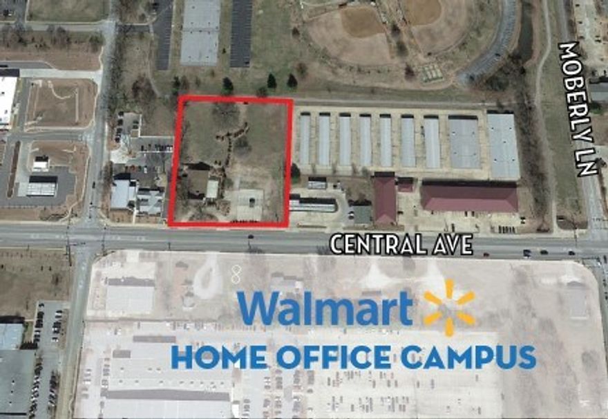 3 Acres lot across from the newly announced Wal-Mart Campus. Minutes from Crystal Bridges. and Amazeum. A quick drive from Downtown Bentonville. $18.00PSF. Water and Sewer at street. Zoned C-2