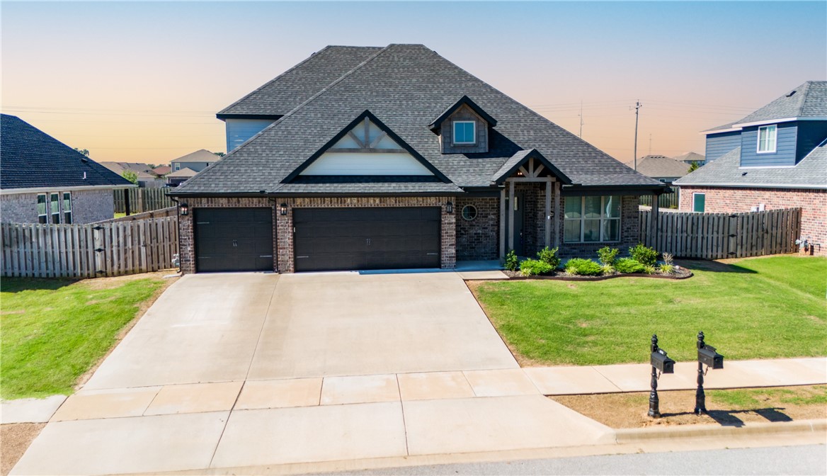 Welcome to your dream home! This 2019 built home is better than new, offering a luxurious living experience. With 4 bedrooms, 2.5 bathrooms, and a spacious 3 car garage, this home provides an abundance of space. Inside you'll be greeted by vaulted ceilings and an eye-catching staircase. The downstairs primary suite is a true retreat with its stunning bathroom featuring a stand-alone tub and oversized walk-in closets. Upstairs you'll find three additional bedrooms. This home also boasts new epoxy garage flooring and an extra large covered patio complete with gas connection. Community amenities such as a clubhouse, pool, and trails make it easy to stay active and socialize with neighbors. Let's not forget about its prime location just moments away from Bentonville West High School. Welcome home!