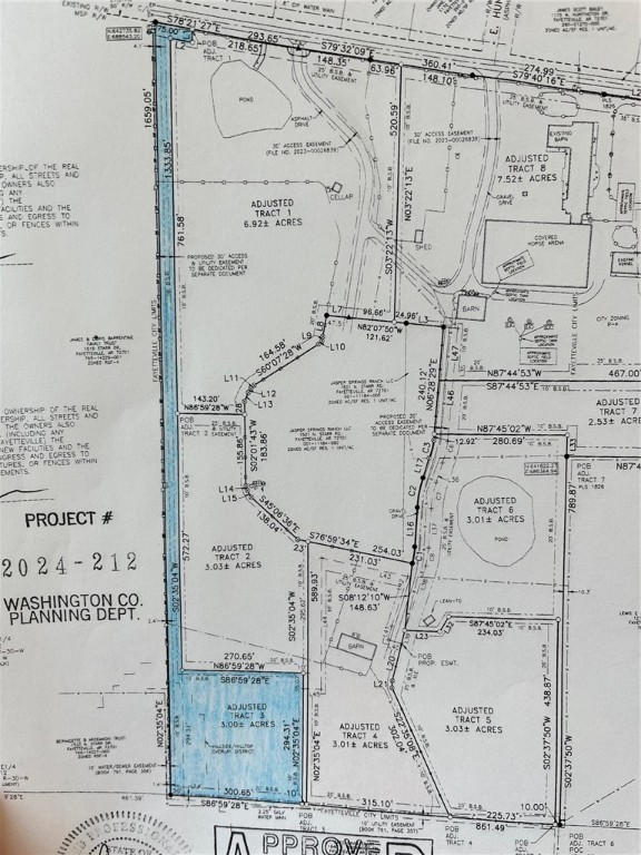 Private setting. Level to rolling topography. Gated private development. Paved road and Fayetteville water to each tract. Perc test completed for a standard septic system. In area of nice homes.