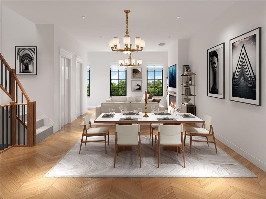 Step into the epitome of luxury and elegance at Oak One, where these Bostonian-classic inspired brownstones redefine upscale urban-living in downtown Bentonville. Each residence exemplifies unparalleled craftsmanship and attention to detail, from the majestic cast stone and brick exteriors to the exclusive private green space courtyards. Designed for discerning tastes, these homes feature herringbone hardwood floors, towering solid core custom doors, and bespoke high-end finishes including 24k-gold plated light fixtures and a stunning 1000-light teardrop chandelier. Indulge in the pinnacle of convenience with touches such as Hansgrohe faucets/shower-heads, high-end smart toilets & mirrors, heated towel racks, and counter-depth inset LG appliances throughout. Enjoy a lifestyle of sophistication mere steps away from some of Bentonville's most iconic landmarks such as the Ledger, Pedaler’s Pub, Skylight Theater, the adjacent bike trail and more! ***One of only 3 units that have an elevator***