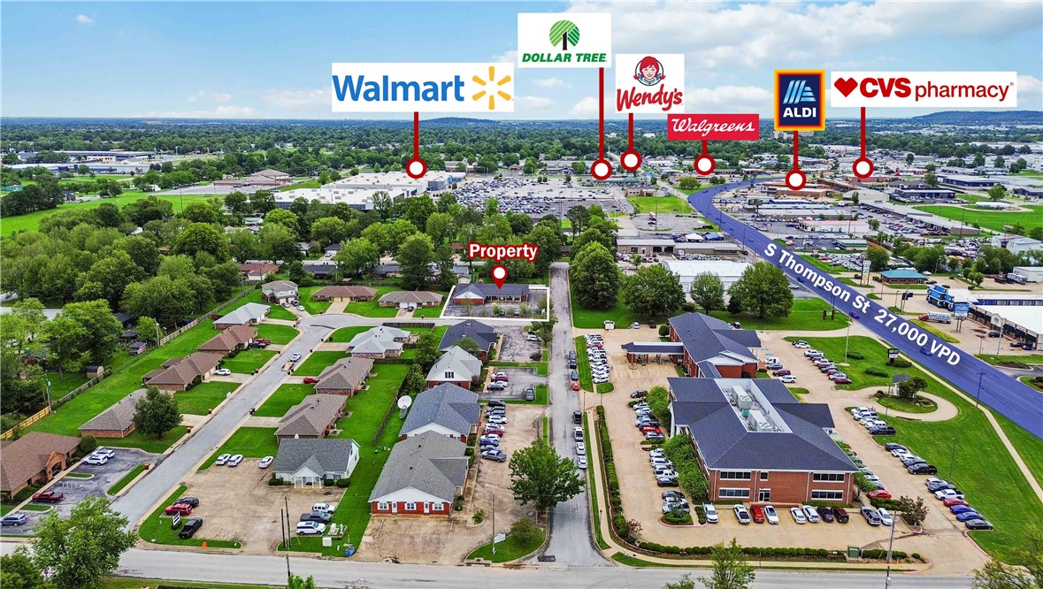 Fully renovated +/- 4,600 SF office building is now available for sale in Springdale, AR, offering a prime opportunity for either an owner-user or investors seeking income potential. Renovated in 2024-2025, this modern office space is designed to accommodate one to three tenants, making it ideal for flexible business use. The building includes 19 offices - several of which can be used as meeting rooms or storage spaces - and features four restrooms. Located just 0.1 miles off S Thompson St (Highway 71B), which sees approx. 27,000 VPD, the property offers excellent accessibility. Additionally, it is conveniently positioned approx. half a mile from major retailers such as Walmart Supercenter, Aldi, Walgreens, and CVS, enhancing both convenience and potential foot traffic for tenants and clients.