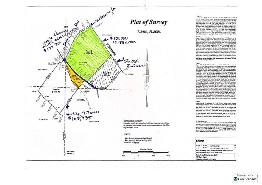 5.23 unrestricted acres with excellent highway frontage and endless possibilities. This mostly flat, usable land is ready for whatever your heart desires — whether that’s a homesite, hobby farm, pasture land, commercial venture, development opportunity, or income-producing investment. With no known restrictions, the flexibility here is hard to find. The property offers outstanding visibility along the major highway, creating potential for billboard income, business exposure, or future commercial use. Conveniently located just 15 minutes from Eureka Springs and near the Missouri state line, you’ll also enjoy quick access to outdoor recreation including hunting, fishing, hiking, and floating throughout the Ozarks. Adjacent acreage may also be available for purchase, including additional pasture land, wooded hunting acreage, and a mobile home, allowing for expanded opportunities and a larger footprint if desired. See MLS 1340579