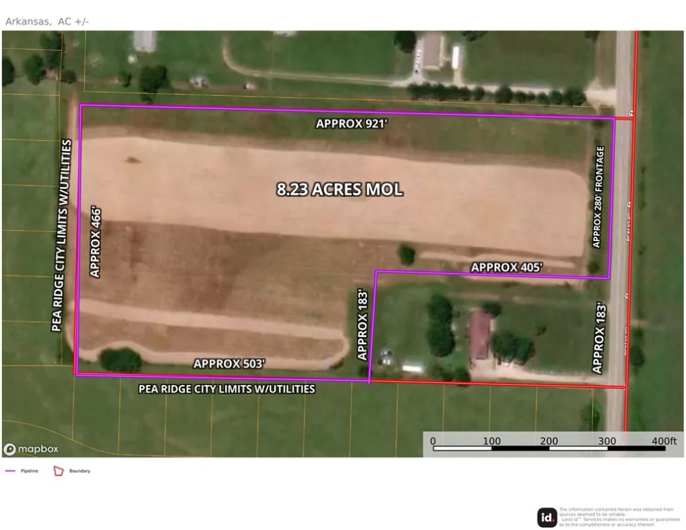 Opportunity awaits with this 8.23 acres mol! 280' of approximate highway frontage acreage in thriving Pea Ridge. Great location NW of the Pea Ridge High School. This versatile parcel has several possibilities.
Utilities adjacent. Borders Walnut Hill Subdivision to South & West. This listing is part of a larger parcel. Acreage and boundary sketch are approximate. Taxes reflect entire parcel.