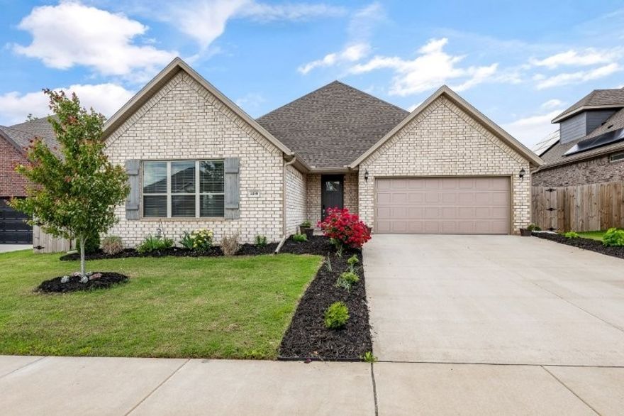 This pristine 3-bed, 2.5-bath single-family home offers comfort, style & functionality. The spacious open-concept layout features a large living room w/a cozy fireplace, accented by striking cedar beams & a custom wood mantle. The dining area & kitchen are ideal for entertaining, showcasing granite countertops, a generous counter-height island & stainless steel appliances-including a fridge. The main-floor primary suite offers a relaxing retreat w/an ensuite bath featuring a custom tile shower & a large walk-in closet. A powder bath & a dedicated laundry room w/washer & dryer add convenience on the main level. Upstairs, two well-sized bedrooms are connected by a shared full bath. Beautiful luxury vinyl plank flooring runs throughout the main living areas, complemented by ceramic tile in the bathrooms & plush carpet in the bedrooms. Enjoy outdoor living on the covered patio overlooking a serene, fully fenced yard. Lovingly maintained by the original owner & in pristine condition, this home is truly move-in ready.