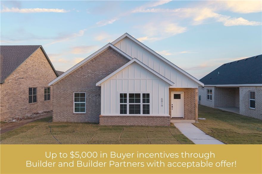 Up to $5,000 in concessions from the builder and builder partners with an acceptable offer and qualified buyer. Preferred lender options available upon request. This brand new home offers a flexible layout with 3 bedrooms or 2 bedrooms plus a dedicated office, giving you the freedom to create the perfect home for your lifestyle. Step inside to find luxury vinyl plank flooring throughout, granite countertops, and beautifully tiled showers in both bathrooms for a touch of everyday luxury. The open living area features a cozy fireplace, ideal for relaxing or entertaining, while the thoughtfully designed kitchen and dining spaces make cooking and gathering effortless. With its low-maintenance finishes, energy-efficient design, and prime location in the growing Chaffee Cottages subdivision, this home is built for comfort and convenience.