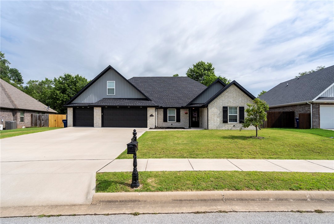This professionally built 2-story home offers 5 bedrooms and 3 bathrooms with a three car garage providing ample space for families or those needing extra room for a home office or entertainment area since the fifth bedroom could also be a bonus room. The property features a split open floor plan with vaulted ceilings and a breakfast nook, creating a bright and airy atmosphere. Has a privacy fenced backyard and covered back patio to enjoy or entertain. Comes with granite counters, wood beams, modern fixtures, LED lighting, pantry, gas range, fireplace with gas logs, blinds, shutters, lots of walk out attic storage, ring doorbell, and so much more! It blends modern elegance with warm, inviting character. The open concept layout is perfect for entertaining or everyday living. Located near Eliana Chacon Memorial Park, you can enjoy easy access to outdoor recreational activities. This won't last long!