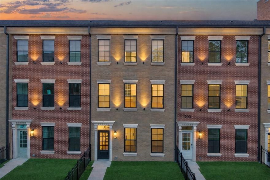 Step into the epitome of luxury and elegance at Oak One, where these Bostonian-classic inspired brownstones redefine upscale urban-living in downtown Bentonville. The Skyline II (3br, 3.5ba, 2183sqft, 2-car garage) exemplifies unparalleled craftsmanship and attention to detail, from the majestic cast stone and classic brick exteriors to the private green space courtyards. Designed for discerning tastes, these homes feature herringbone hardwood floors, towering solid-core custom doors, and bespoke high-end finishes & custom luxury light fixtures. Indulge in the pinnacle of convenience with touches such as Hansgrohe faucets/shower-heads, high-end smart toilets (w/ bidet) & mirrors, heated towel racks, and fine appliances throughout. Enjoy a lifestyle of sophistication mere steps away from some of Bentonville's most iconic landmarks such as the Ledger, Pedaler’s Pub, Skylight Theater, the adjacent bike trail and​​‌​​​​‌​‌​​​‌‌​​​‌‌‌​​‌​​‌‌​​​​ more!