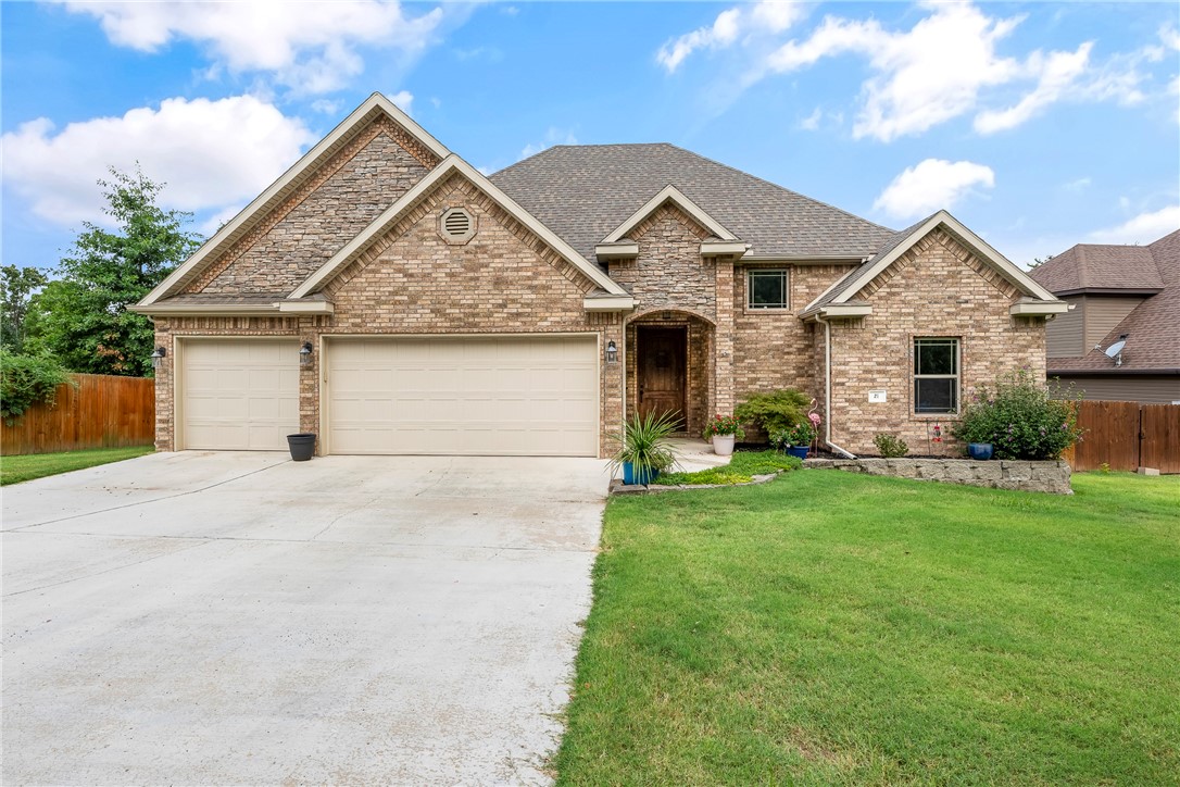 This beautiful one owner home is close to ALL of Bella Vistaās playground. Quality thruout the home includes custom cabinets, undermount sinks, pantry, spice racks,new fridgedaire oven, microwave, electric stovetop, bosch dishwasher, new light fixtures, ceiling fans, fireplace blower & remote. Primary suite features a large closet w/ dresser & dressing table, custom tiled step in shower w/ rain head. A 2nd bedroom or office is on the main level. Upstairs features lots of flexibility w/ another bedroom, jack and jill bath, bonus room, office, storage space. The extended patio is a wonderful addition to enjoy peaceful views, wildlife & wooded trails beyond. The Ledgeās and Back 40 Trails are just out the backyard. Just minutes from 3 of Bella Vista Lakes, Metfield Recreation Center, golf courses, and the Razorback Greenway, you'll enjoy the easy access to all that Bella Vista has to offer. Don't miss this jewel of a home. The 3rd car garage is ideal for all of those toys needed to enjoy Bella Vistaās playground.