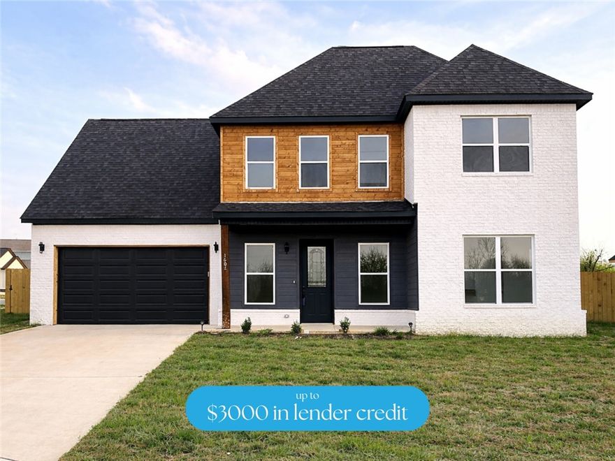 Beautiful new construction in the heart of Rogers featuring 4 bedrooms, 2.5 bathrooms, and a versatile upstairs bonus room. This thoughtfully designed home offers an open-concept layout with a bright eat-in kitchen that flows seamlessly into the main living space—perfect for both everyday living and entertaining. You’ll also find abundant storage and modern finishes throughout. Conveniently located within walking distance of the Rogers Aquatic Center and just minutes from shopping, dining, entertainment, and I-49, this home offers the perfect combination of comfort, style, and location. Don’t miss your chance to see this one!