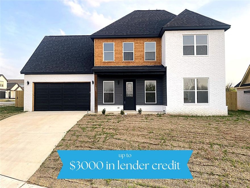 Beautiful new construction in the heart of Rogers featuring 4 bedrooms, 2.5 bathrooms, and a versatile upstairs bonus room. This thoughtfully designed home offers an open-concept layout with a bright eat-in kitchen that flows seamlessly into the main living space—perfect for both everyday living and entertaining. You’ll also find abundant storage and modern finishes throughout. Conveniently located within walking distance of the Rogers Aquatic Center and just minutes from shopping, dining, entertainment, and I-49, this home offers the perfect combination of comfort, style, and location. Don’t miss your chance to see this one!