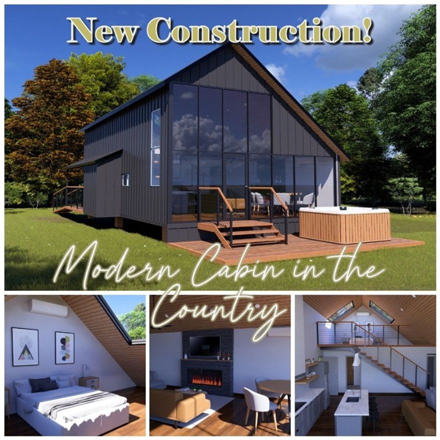 STR Opportunity - Brand New Modern Cabin on 1 Acre! This stunning new construction offers a 2-bed, 1-bath home that is the perfect investment for short-term rental income. Featuring a sleek modern design, soaring vaulted ceilings, expansive windows that flood the interior with natural light, LP Smart Siding, and an open-concept layout, this stylish retreat is designed to impress. For an additional cost you can add a private hot tub to the spacious deck, or a pool to the large 1-acre lot to offer the ultimate guest experience. Along with views of Thunder Ridge Amphitheater and Table Rock Lake with access to the lake at Cricket Creek Marina less than 2 miles away. There is no HOA no COA and no commercial tax assessments. Low-maintenance, high-impact, and STR-ready—ideal for investors looking for a strong ROI in a high-demand vacation market. Buyer will close on the land, contingent on a construction contract with the builder. After closing, Buyer will then carry a construction loan to complete the build process.