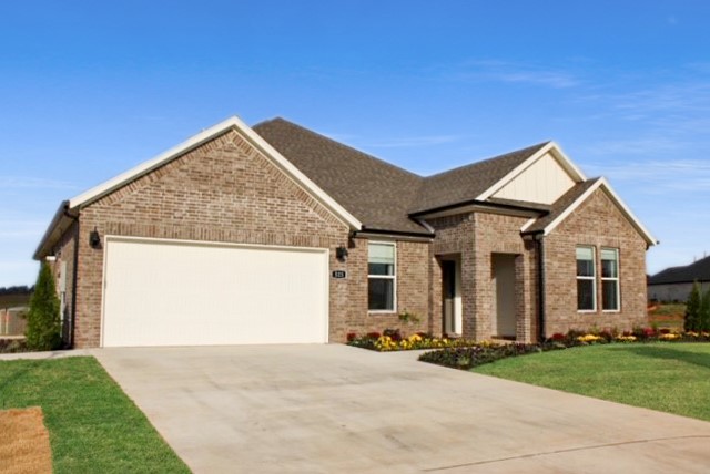 This impressive subdivision, Goose Creek Village, is where quality and affordability meet, in the heart of Farmington. This FRISCO plans spans across 4 bedrooms, 2 bathrooms. Passing through the foyer, you'll find yourself in the grand combination dining room, kitchen, & living room. This home features a beautiful island, gorgeous quartz kitchen countertops, stainless steel appliances and a walk-in pantry. Private primary bedroom includes en-suite with gorgeous quartz counter tops, double sinks, over-sized shower and walk-in closet. Living room will showcase a beautifully modern Electric Fireplace with heater. Luxury Vinyl plank flooring throughout! Fans in all bedrooms as well as the living room! This home exterior will have 4 sides brick! Covered patio and a landscape package. Garage Door opener! Tankless gas hot water heater!