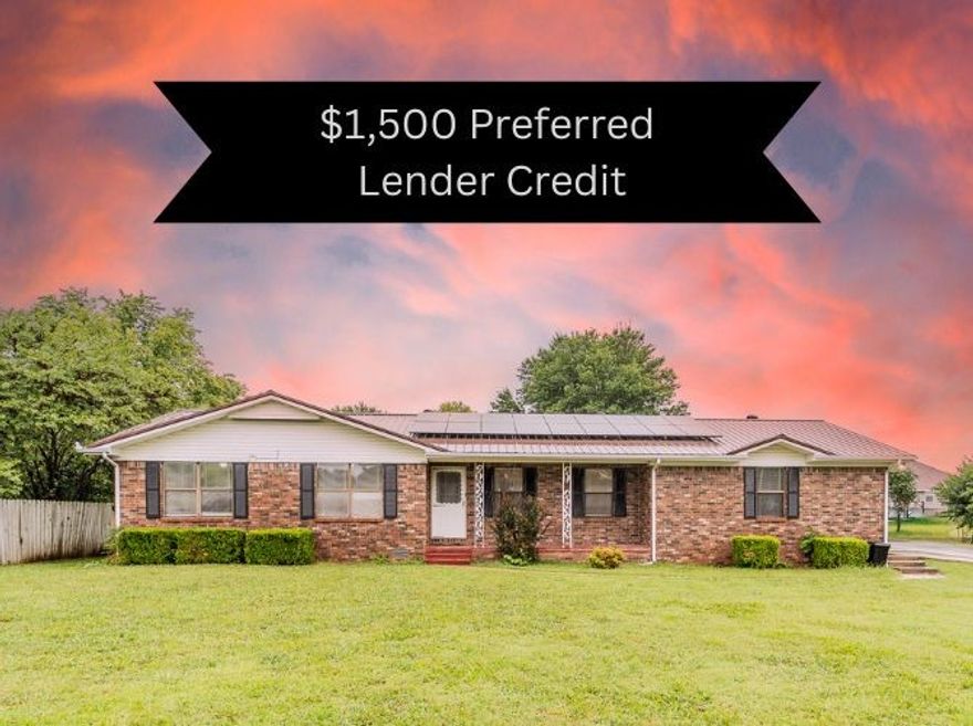 $1,500 preferred lender credit! This home puts you just a hop, skip, and a jump from the heart of NWA — and within walking distance of the Madison County Library, College Street Park & Splash Pad, and the Madison County Senior Center. 3 bed, 2 bath, and a bonus suite that includes its own bath and kitchen. Use the bonus space for a fourth bedroom, game room, for a place for family to stay, or even a rental apartment. This property is a great option for multi-generational living! That bonus space could even be the mancave you’ve been craving. A place where your friends never have to go in the main part of the house and still have access to your own personal kitchen. It has a fenced in backyard, corner lot, and a storage shed that conveys too! The home features paid off solar panels and a metal roof! Don’t miss the 3D Matterport tour to experience all this home has to offer! Peep our preferred lender credit too. Huntsville offers a short drive to Fayetteville and Springdale, and at a price you can actually afford.