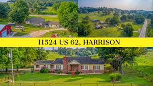 PICTURE perfect farm house on PREMIERE Pasture land! This 3 bedroom, 2 bath home has a large Master suite with office, sun room, original hardwood floors, wood fireplace, deck, Large garage with connected breezeway and all the farm house charm you would expect! Highway frontage with multiple access to pasture land from the Hwy. NO dirt roads to travel. Farm has multiple sites with AMAZING views! Property features a barn, the shop has concrete floor and electric plus a storage shed. All this plus Close to Harrison, area lakes and creeks! Make this YOUR country home in the Ozark Mountains! See MLS 144398 for land only or MLS 144049 for house and 116 acres (m/l).
