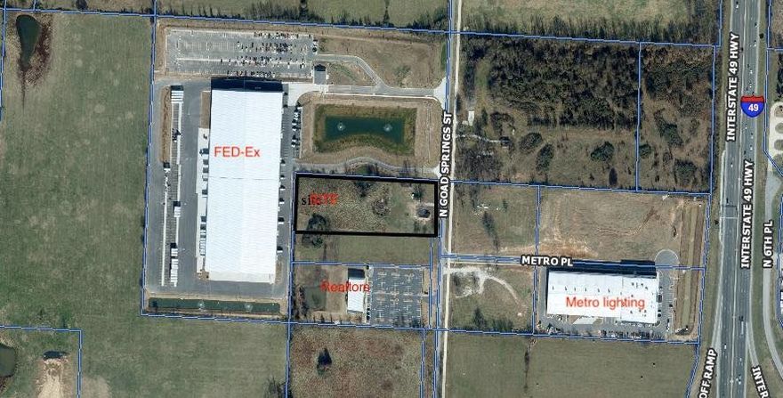 hard to find small acreage near Interstate. Ideal for office or service retail development. zoned commercial