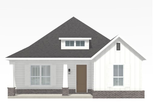Lily Floorplan elevation B. Split floor plan with open living/ kitchen / dining concept. Cabinetry to the ceiling and a stunning gas fireplace.