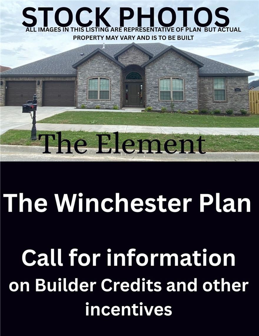 Welcome to Sunrise Homes and the Winchester Floor Plan.  The Winchester is a beautifully crafted 4 bedroom, 1 level home. Discover the charm and elegance of this spacious house. Step through the front door and be greeted by an inviting living room adorned with a beautiful fireplace, creating a cozy atmosphere to enjoy on chilly evenings. Seamlessly connected, the living room leads to an elegant dining room, ideal for both formal dinners and casual family meals. The fully equipped kitchen boasts modern appliances and ample counter space, simplifying meal preparation and serving. With 4 comfortable bedrooms, each filled with natural light and space, this house offers a tranquil haven. The primary bedroom serves as a true retreat, featuring a spacious en-suite bathroom with a walk-in shower and ample storage. The remaining three bedrooms share a conveniently located full bathroom on the same floor. Take advantage of the April incentives of $4,000 builder credit and up to $3,500 preferred lender credit.