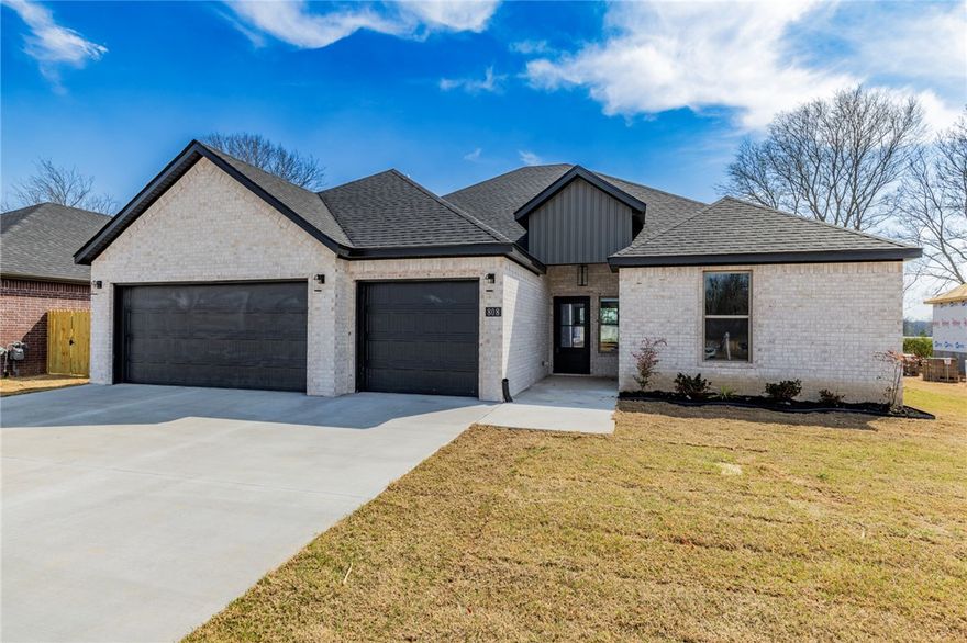 New year, new home! Welcome to this beautiful new construction home in Siloam Springs with a January 30th completion date! This thoughtfully designed 4-bed, 3-bath home offers 2,258 square feet of modern living space with quality finishes throughout. The exterior features classic brick construction, a 3 car garage, & an inviting curb appeal, while inside you’ll find luxury vinyl plank flooring, an open & functional layout, & abundant natural light. The kitchen is equipped with quartz countertops, energy star appliances, eat-in kitchen space, & ample cabinetry. Enjoy outdoor living on the patio. Don’t miss the opportunity to own this move-in-ready new construction home in a growing Siloam Springs neighborhood!