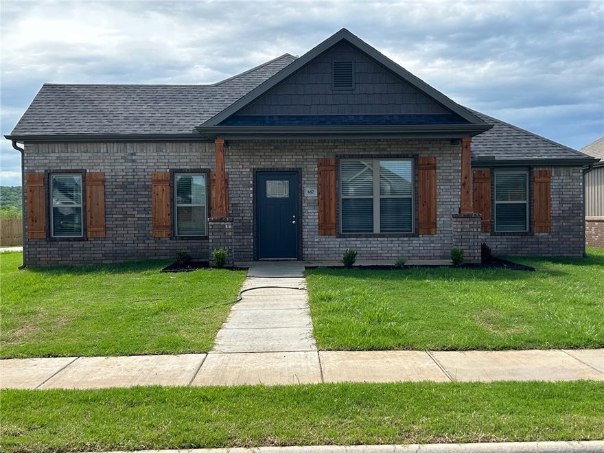 OPEN HOUSE Sunday May 4th 11am - 2 pm.  New Construction home on a corner lot in the highly sought after Snyder Grove Subdivision! 3 car SIDE ENTRY garage, 4 nice sized bedrooms 2 baths. Cabinet built-ins around the fireplace in living area, upgraded crown molding is gorgeous.  Open floor plan. Kitchen has large island to entertain guests, Stainless Steep appliances, granite countertops, large corner pantry, soft close cabinetry and gas cooktop. Primary bedroom is large with bath attached and very large walk in tile shower. Primary Closet is spacious and opens into the laundry! Split floor plan with 3 really bedrooms opposite of primary and hall bath . One of the bedrooms sits off the kitchen and would make a wonderful office space. Covered back porch perfect for grilling. Homes comes complete with window blinds, gutters, fence and full sod. So excited to get this house on the market , won't last long .   Taxes subject to change based on new construction. Dining table does not Convey