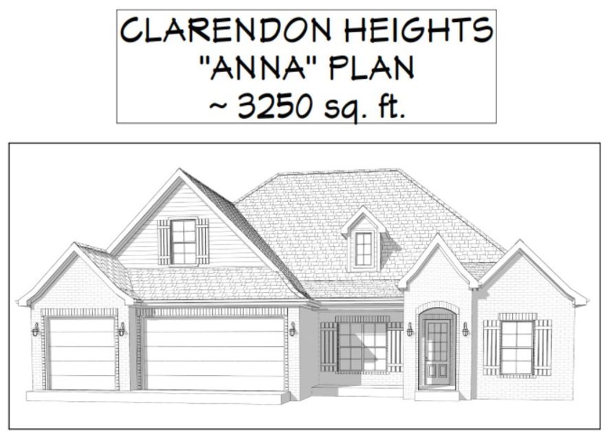 New Construction in SW Bentonville! The Anna Plan. Home features 4 bedrooms, 3.5 baths, study, formal dining and bonus room. Primary Bedroom on lower level and 3 bedroom 2 full bath plus bonus upstairs. Walking distance to Central Park Elementary School. Quality modern finishes. Upgraded amenities include 10' ceilings on 1st floor, 2-50 gallon water heaters w/ circulation pump, 6' soaker tub, cedar beams, ceiling high kitchen cabinets, covered outdoor patio with fireplace, central vac, & more. Great open plan - spacious kitchen with center island, double ovens, hooded vent, & custom cabinets. Living room and patio wired for sound. Welcome home to Clarendon Heights!