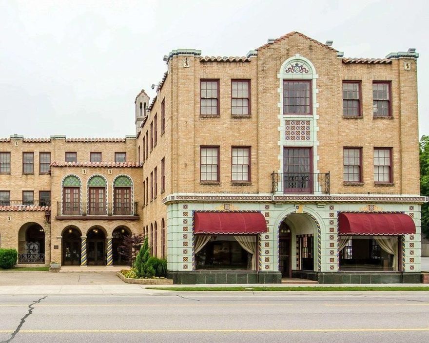 57 Room Trendy, yet historic boutique hotel featuring Spanish inspired archways and architecture. Includes interior corridor hotel with restaurant/bar, covered parking garage, plus parking lot. Main level lobby features stately staircase, elevator, and grand chandelier in soaring ceiling of 2nd floor mezzanine. Restaurant/Bar on main level with connecting covered terrazzo. 2nd and 3rd floors house a variety of upscale rooms and suites, laundry, and storage. Some rooms currently being updated. (Subject to Restaurant/Bar Lease). Financials subject to Seller approved proof of funds/pre-approval letter and signed non disclosure. Proposals subject to Seller's attorney approval (Option of Seller). Information subject to change. Sale subject to obtaining all necessary releases. No PD.