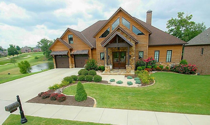 CUSTOM BUILT LAKEFRONT SHOWSTOPPER IN PREMIER SHADOW VALLEY!  Fabulous outdoor living spaces with private in ground pool and open views of the 9th fairway.  This David Harris built estate offers a rustic elegance with open floor plan featuring  gorgeous 2 story living room with floor to ceiling stone fireplace and a wall of windows & doors capturing amazing views.  Chef’s kitchen, formal dining, main level master suite, large loft/office area, and walk-out basement w/ full kitchen, living, bedroom, bath & laundry. Golf Membership conveys!