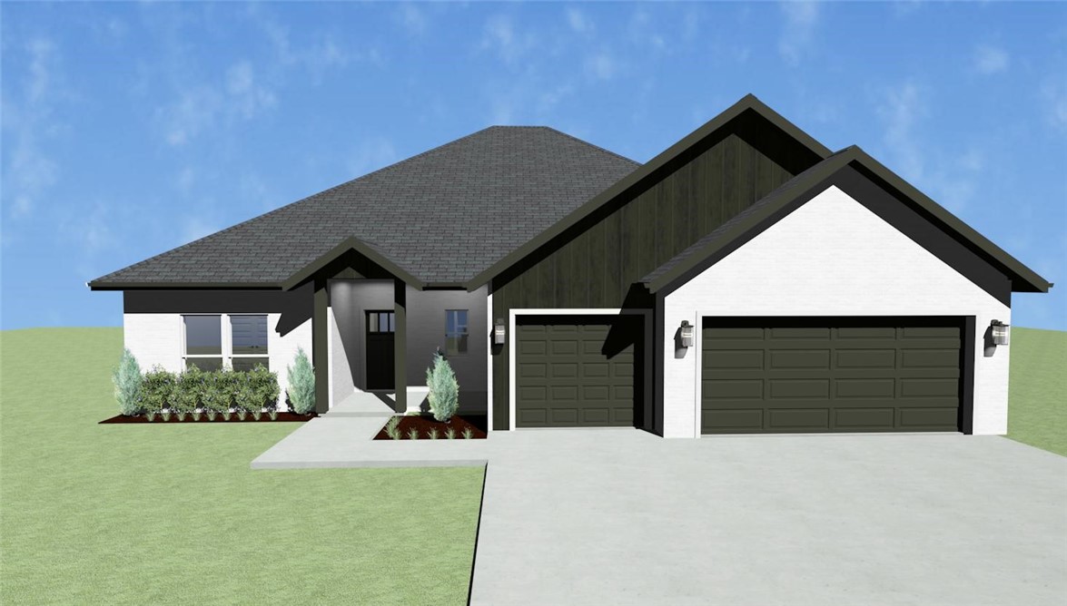 The Verlaine Plan is a one-level, 4-bed, 2.5-bath layout with an office/flex space designed for modern living. Features include: 3 car garage, open floor plan, vaulted ceiling with beams, mud bench, gas log fireplace, quartz countertops, soft close custom cabinets to the ceiling, gas range with fully vented hood, built-in microwave and a walk-in pantry in the kitchen. The primary suite features a walk-in shower & a free-standing bathtub for the ultimate spa-like experience. A large back covered patio is complete with internet and gas hookups, ready to entertain.