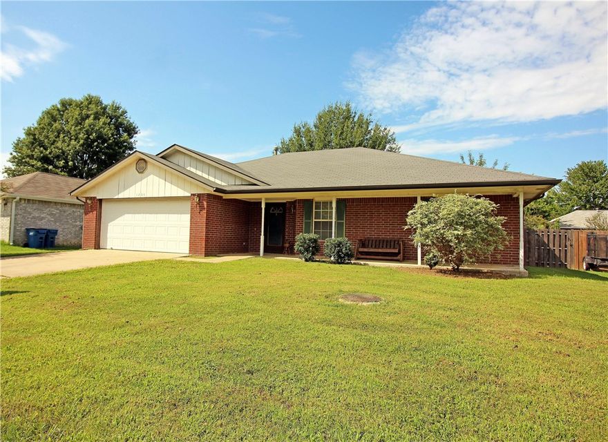 Walking distance to the new Walmart Headquarters and to BHS. Greenway close by! 3-bedroom 2-bath home with 2 car garage. Large privacy fenced yard. Vinyl plank flooring in living area and carpeted bedrooms. Small pet considered with increased deposit.