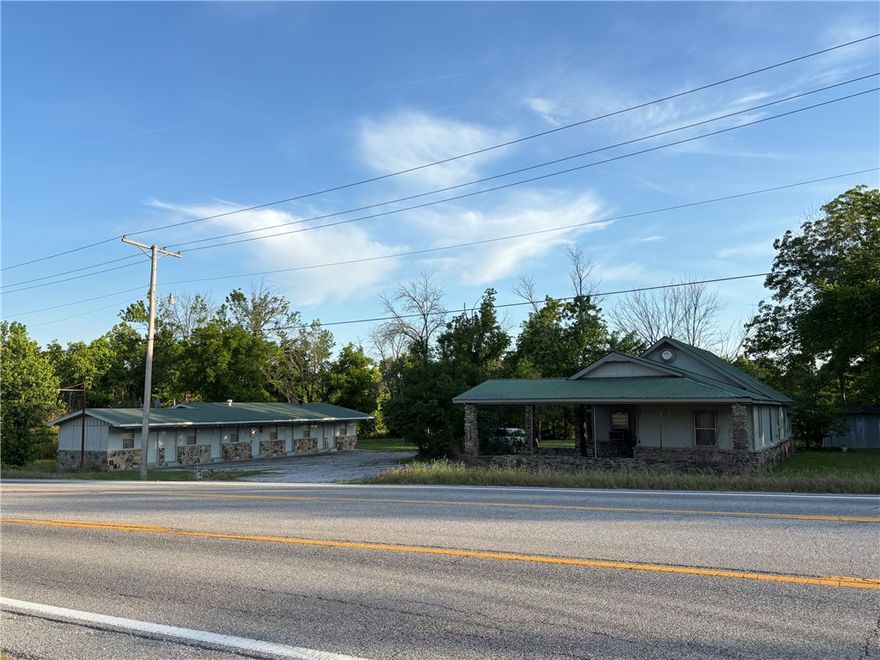 Home and income possibilities come with this house and 5-unit motel with opportunities for a beauty salon, office, etc. Total Square footage for Home/Salon/Motel is 3113 Sq. Ft. Two bedroom home could be converted to three bedrooms. Small shed for a workshop, storage, etc. Pretty park-like yard with room for your toys. Great location in small town on US Hwy 65 in the heart of the Buffalo National River country. Within 15-30 minutes of multiple landings on the river. Within an hour and 10 minutes of Bull Shoals, Table Rock, Taneycomo, Norfork and Greers Ferry Lakes, and the White and Little Red Rivers. Located within minutes of numerous camping, hiking, canoeing, hunting and sightseeing venues. Come check out this property offering a home and income stream opportunities! All #'s approximate. Acreage and age are estimates.