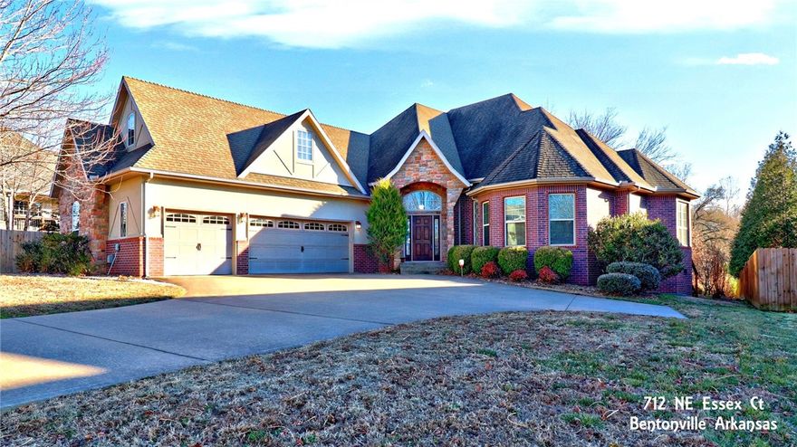 Fabulous location! Highly desirable Kingsbury subdivision.  This beautiful home features 4 bedrooms, 2.5 bathrooms, a large bonus room and a 3-car garage. Vaulted ceilings, hardwood floors, large Primary suite & large backyard with a stunning view from the large deck! This is the ONLY subdivision directly connected to both the greenway trail system and to the north Crystal Bridges trails, half a mile walk to the museum entrance!  Very convenient for bikers, runners, museum enthusiasts and trail walkers.  The Kingsbury subdivision truly offers a unique lifestyle with its proximity to the trail systems and downtown Bentonville.