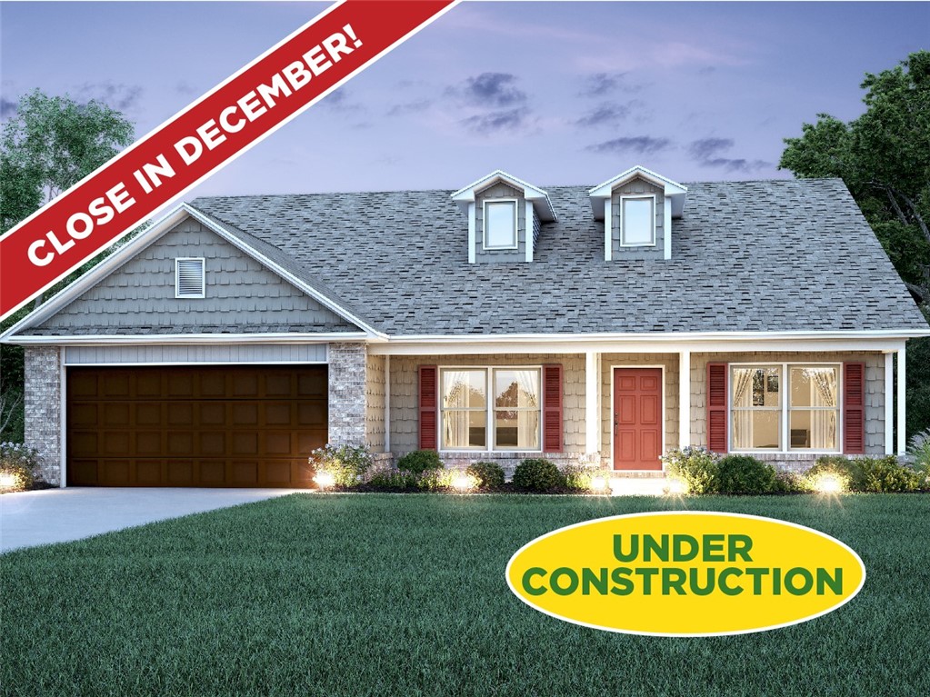 Introducing the Hartford floorplan in Pea Ridge! This is a spacious split floorplan that has plenty natural light and a covered patio. Home also has a flex room perfect for a formal dining, home office, or play room. This plan provides plenty of space to accommodate family Christmas, entertaining, and more. Includes a 2-10 home buyers warranty! Buyer can get up to $4000 in closing costs paid when utilizing preferred lender and title co.
