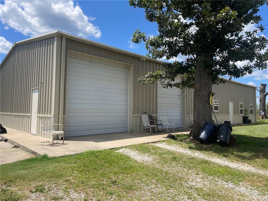 Modern Barndominium built in 2010 with an Open floor plan. Garage area attached. Home is well insulted with 8 inch walls. @ bedrooms upstairs with a full bath on main level and a half bath upstairs. Concrete flooring along with Wood. Big open Kitchen with lots of Cabinets. Large Bathroom with walk in shower. A must see to enjoy. This property comes with a Historical Church building. Pleasant Valley Church building established back in the 1800"s.  Also a large garden area that presently has lots of vegetables  in it.